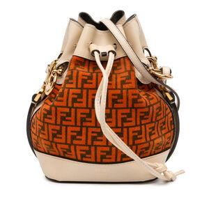 Pre-Loved Fendi Mini Zucca Suede Mon Tresor Bucket Bag